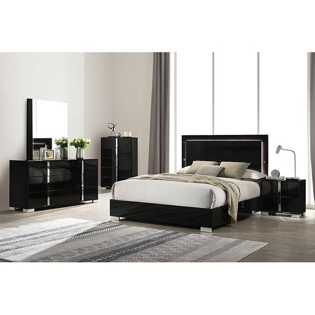  Furniture of America Sinistra FM7211BK-EK-BED King Bed IMAGE 1