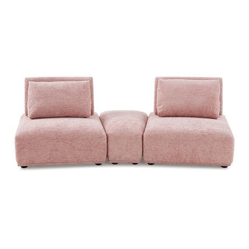  Furniture of America Stavanger FM63001PK-D Curved 2-Seater with Ottoman IMAGE 1