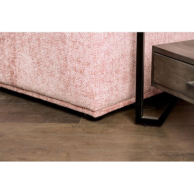  Furniture of America Stavanger FM63001PK-D Curved 2-Seater with Ottoman IMAGE 3