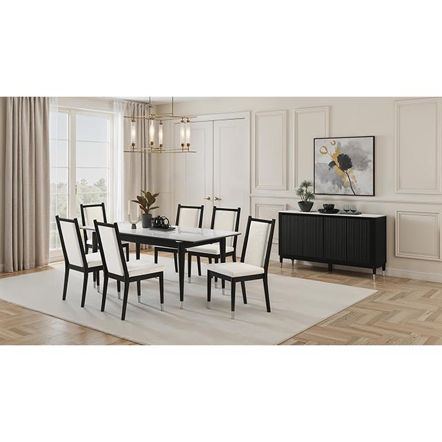  Furniture of America Maidstone FM32001BK-T-7PC 7 Pc Dining Table Set IMAGE 2