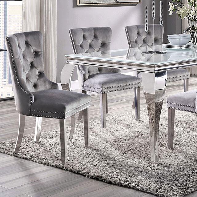 Furniture of America Neuveville CM3903WH-T-7PC-261BK 7 Pc Dining Table Set IMAGE 4