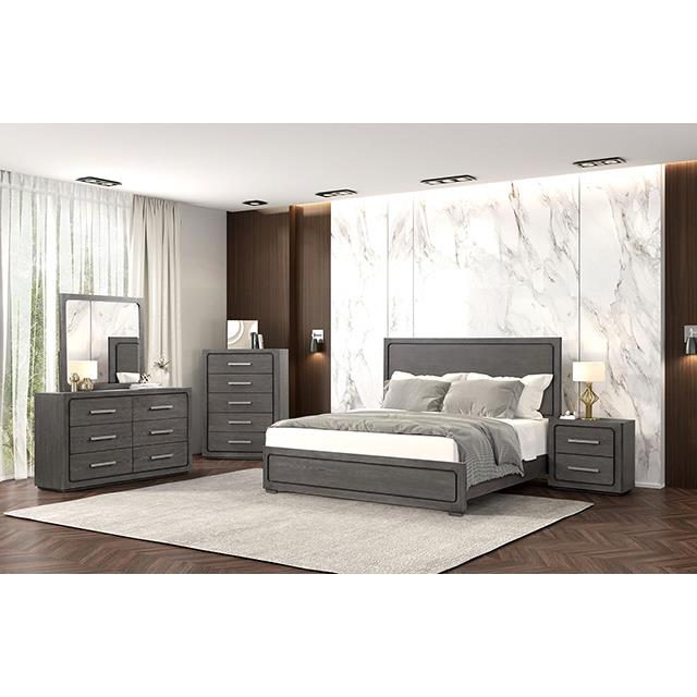  Furniture of America Crowthorne FM70100GY-EK-BED King Bed IMAGE 1