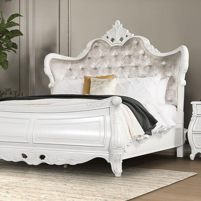  Furniture of America Valentini FM7419WH-Q-BED Queen Bed IMAGE 1