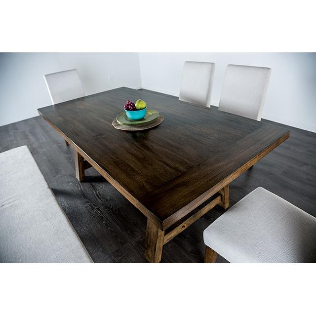  Furniture of America Losone FM3422BR-T-6PC-BN 6 Pc Dining Table Set with Bench IMAGE 1