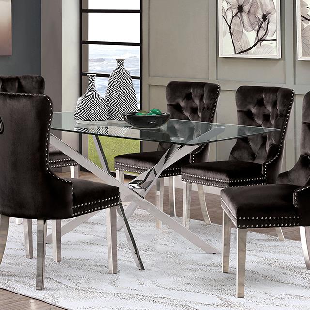  Furniture of America Silveria FM37001SV-T-7PC 7 Pc Dining Table Set IMAGE 5