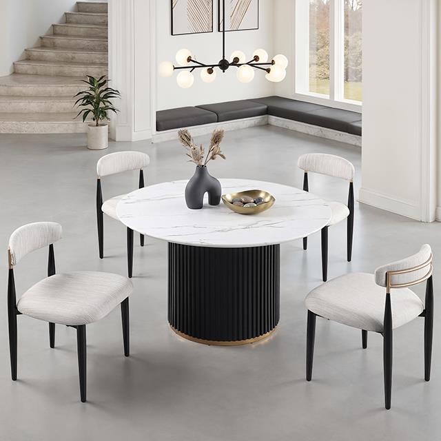  Furniture of America Borden FM37019BK-RT-5PC18BK 7 Pc Dining Table Set IMAGE 2