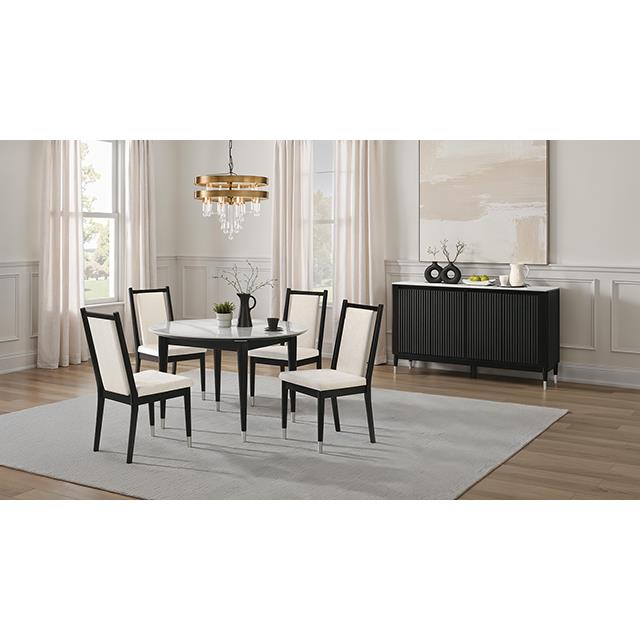  Furniture of America Maidstone FM32001BK-RT Round Dining Table IMAGE 2