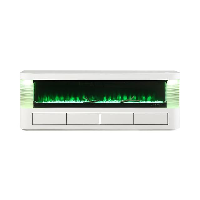  Furniture of America Luken FM-AC8010WH-TV 71" TV Stand with Electric Fire Place IMAGE 7
