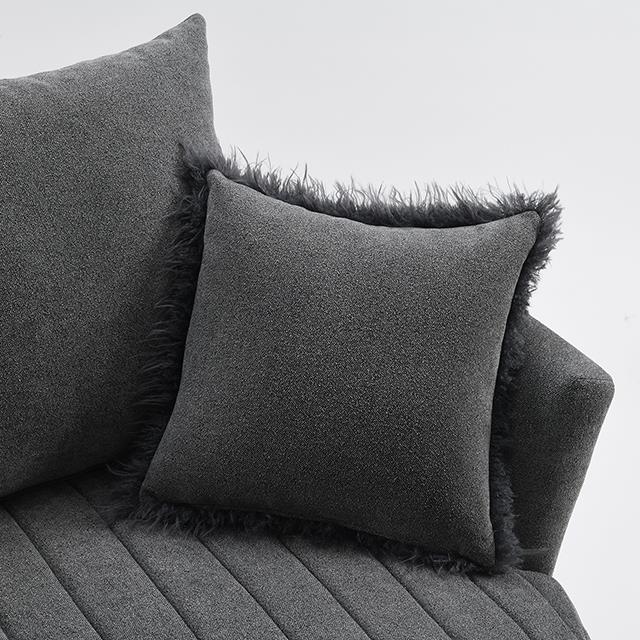  Furniture of America Hoople FM-AC6001DG-SW Channel Tufted Swivel Chair IMAGE 6