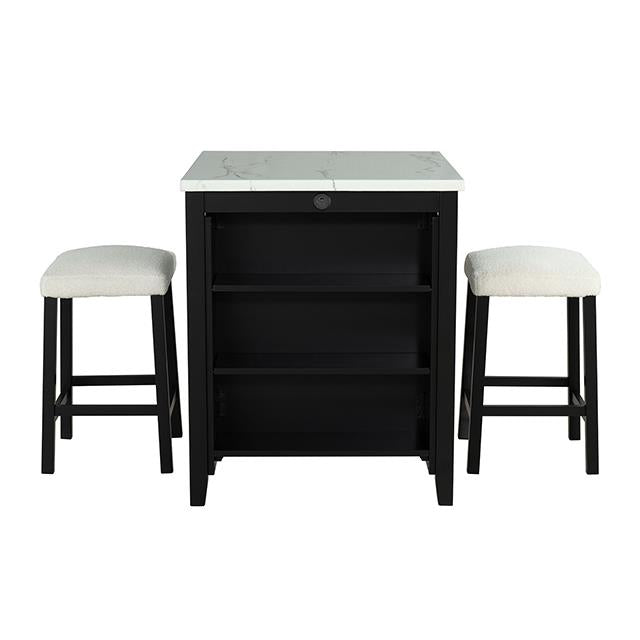  Furniture of America Chalcedony SL3401BK-PT-3PK 3 Pc Dining Table Set IMAGE 1