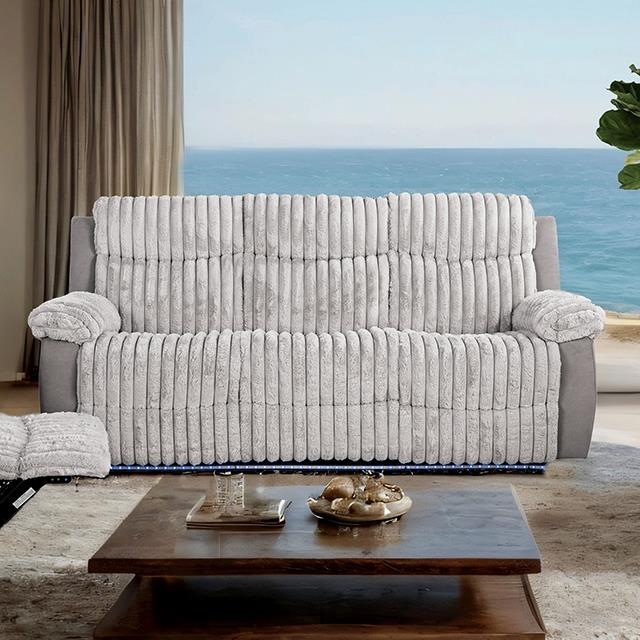 Furniture of America Dionysus FM64004GY-SF-M Manual Reclining Sofa IMAGE 1