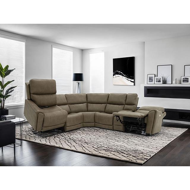  Furniture of America Orpheus FM68100BR-SECT-LC Power Sectional with Lift Chair IMAGE 1