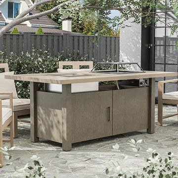  Furniture of America Bordeaux GM-2017-PK Dining Table with Fire Pit & Cooler IMAGE 1