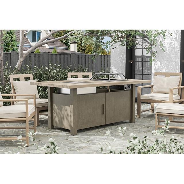  Furniture of America Bordeaux GM-2017-PK Dining Table with Fire Pit & Cooler IMAGE 1