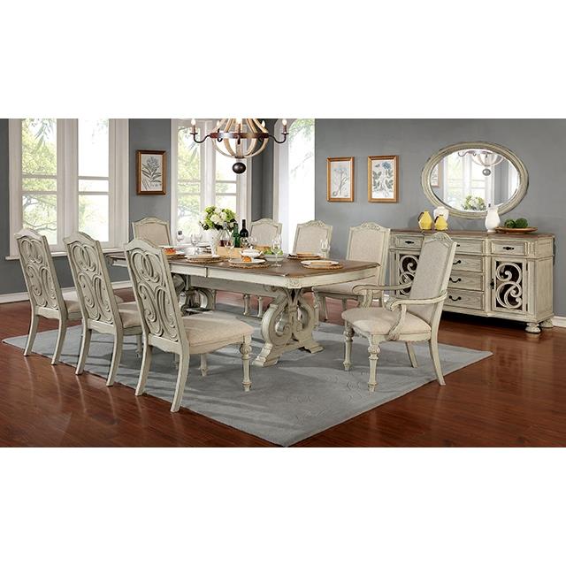  Furniture of America Arcadia CM3150WH-T-9PC 9 Pc Dining Table Set IMAGE 1