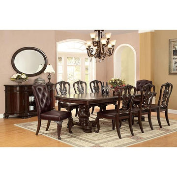  Furniture of America Bellagio CM3319T-9PC-LEATHER 9 Pc Dining Table Set IMAGE 1