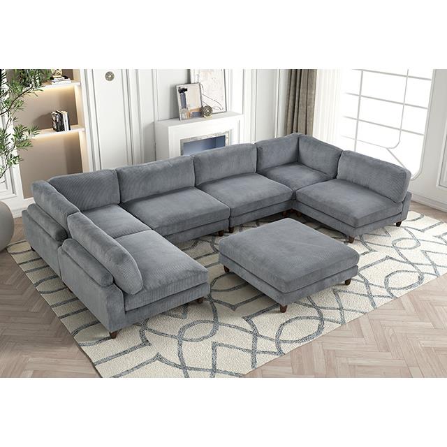  Furniture of America Dagenham FM6800GY-A Sectional IMAGE 1
