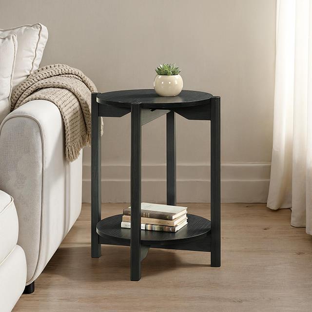  Furniture of America Hyde SL4200BK-E Round End Table IMAGE 1