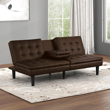 Furniture of America Eidsberg FM2908BR Futon Sofa Bed IMAGE 1