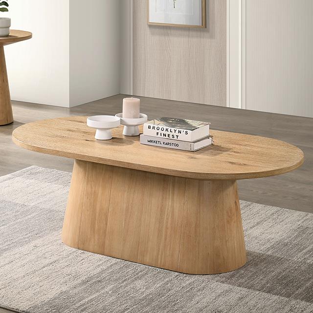  Furniture of America Halewood FM4222AK-CO-PK Oval Cocktail Table IMAGE 1