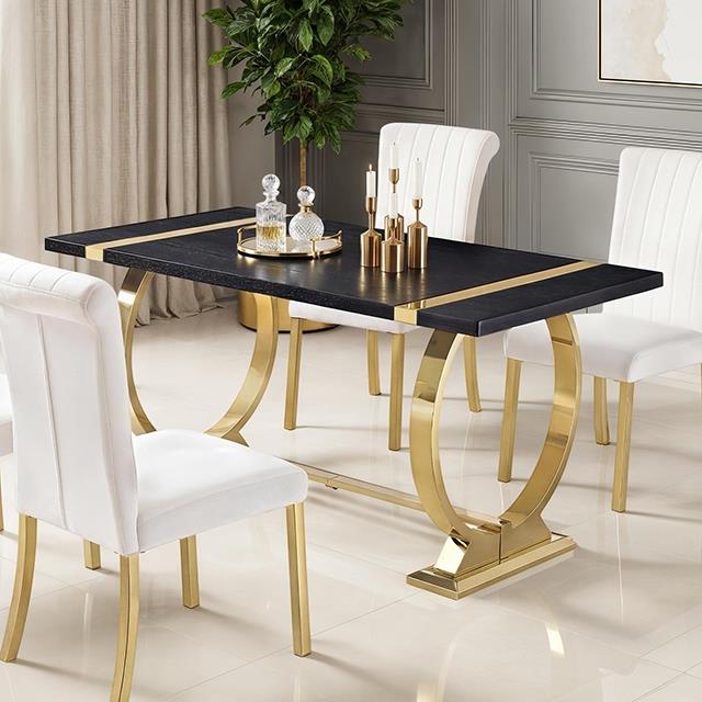  Furniture of America Horley FM37010GD-T-60-5PC 5 Pc Dining Table Set IMAGE 1