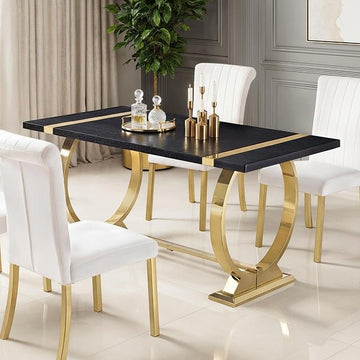  Furniture of America Horley FM37010GD-T-60-5PC 5 Pc Dining Table Set IMAGE 1