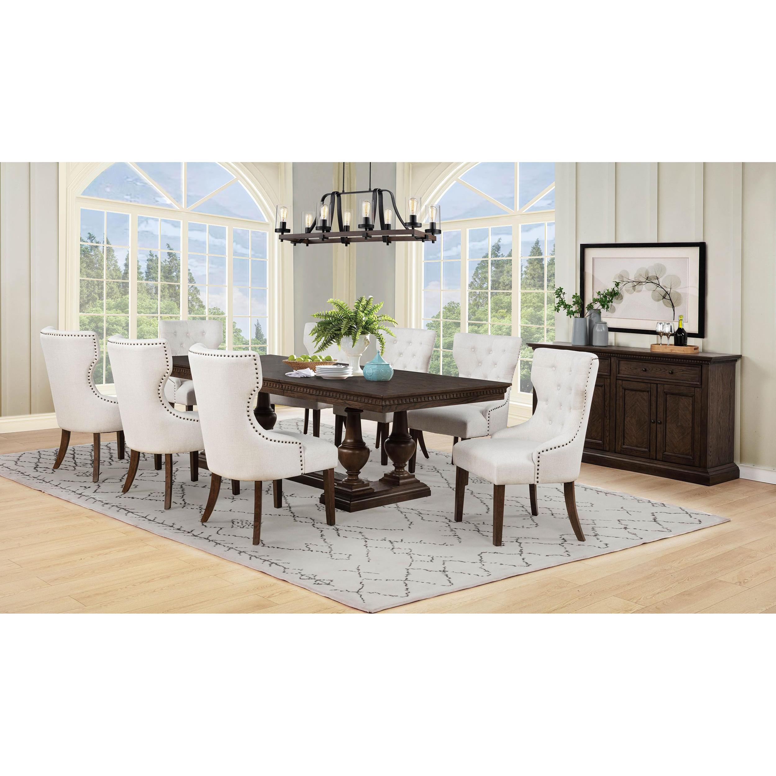  Coaster Furniture Baney 104507DOK Fabric Upholstered Dining Side Chair - Cream/Dark Oak IMAGE 14