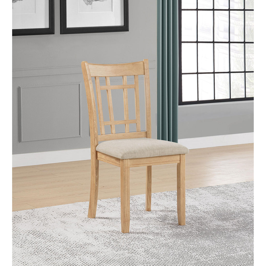  Coaster Furniture Lavon 106622 Set of 2 Wood Dining Side Chair - Linen/Light Oak IMAGE 1