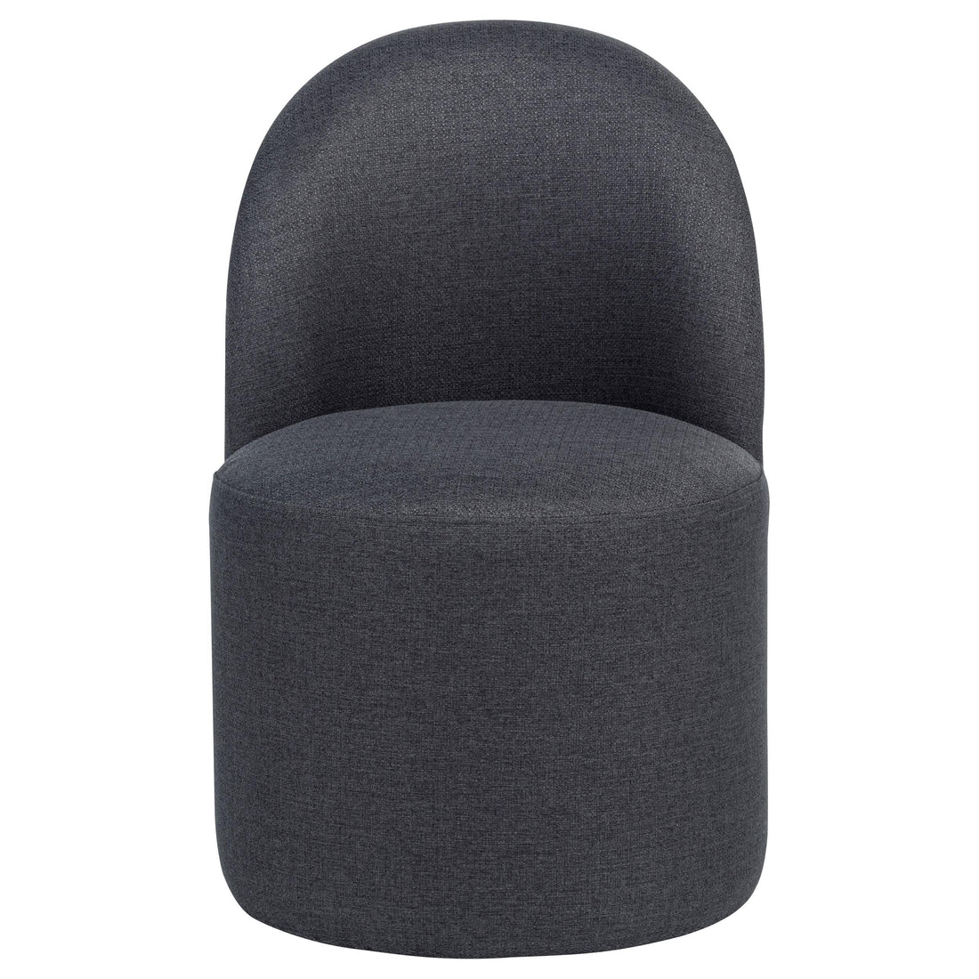  Coaster Furniture Aubrey 107062CHAR Set of 2 Upholstered Barrel Dining Side Chair - Charcoal IMAGE 1