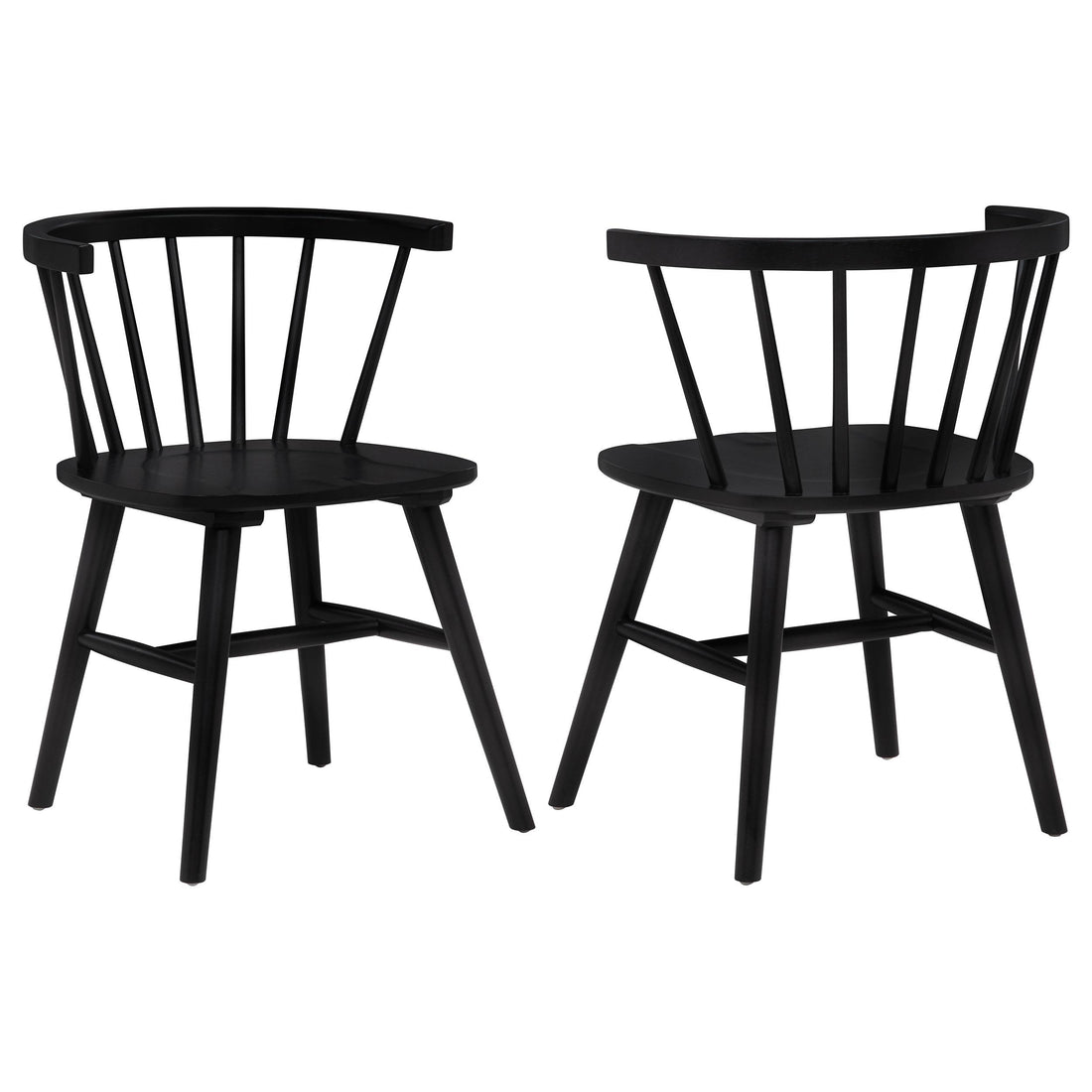  Coaster Furniture Jeffries 107202BLK Set of 2 Windsor Wood Dining Side Chair - Black IMAGE 1
