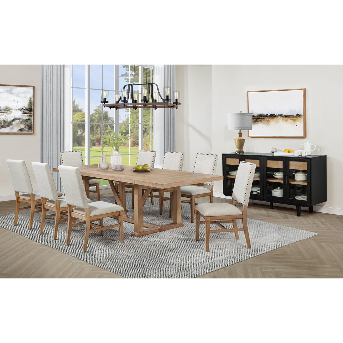  Coaster Furniture Middleton 108541 106-inch Extension Leaf Dining Table - Natural Brown IMAGE 1