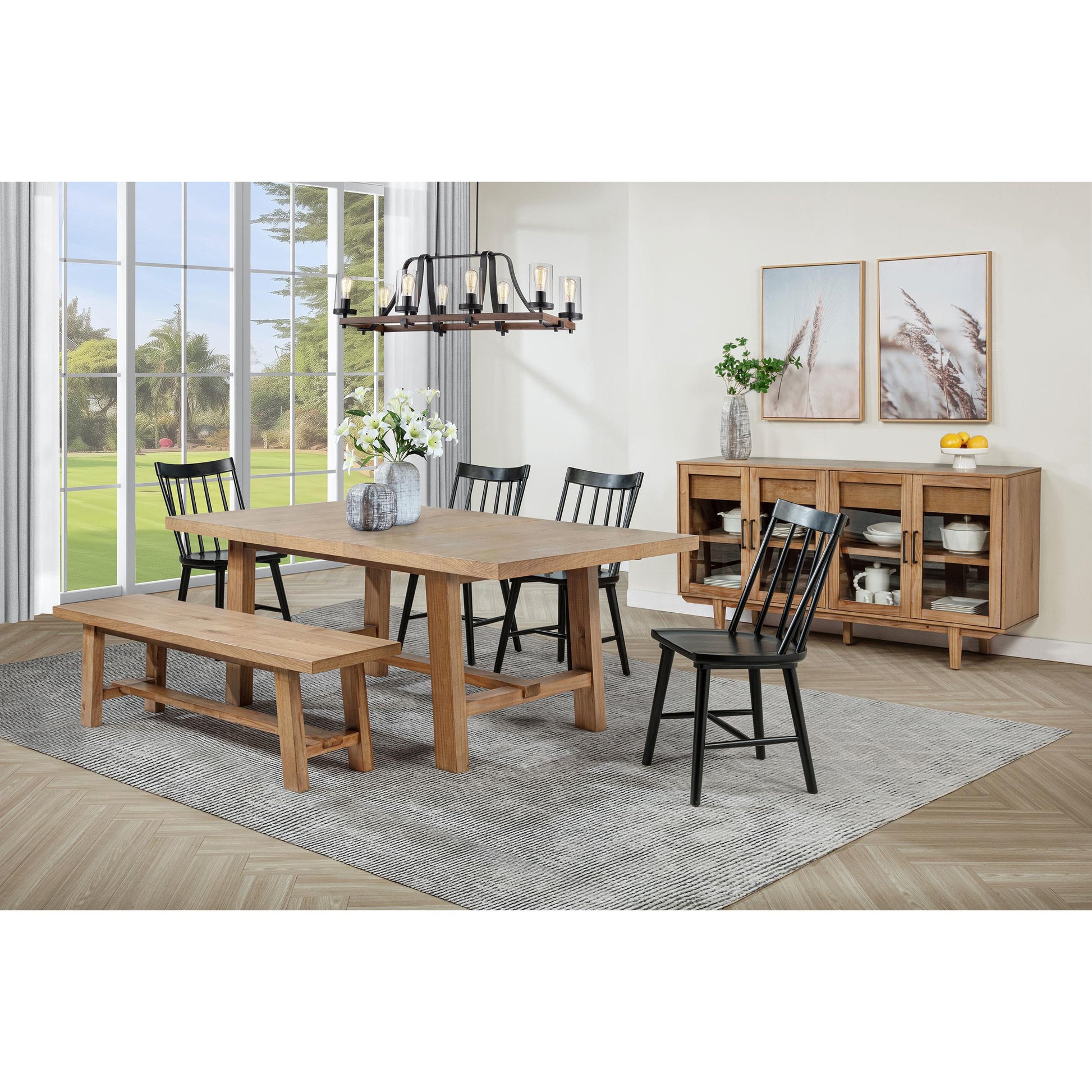  Coaster Furniture Middleton 108543 60-inch Wood Backless Dining Bench - Natural Brown IMAGE 5