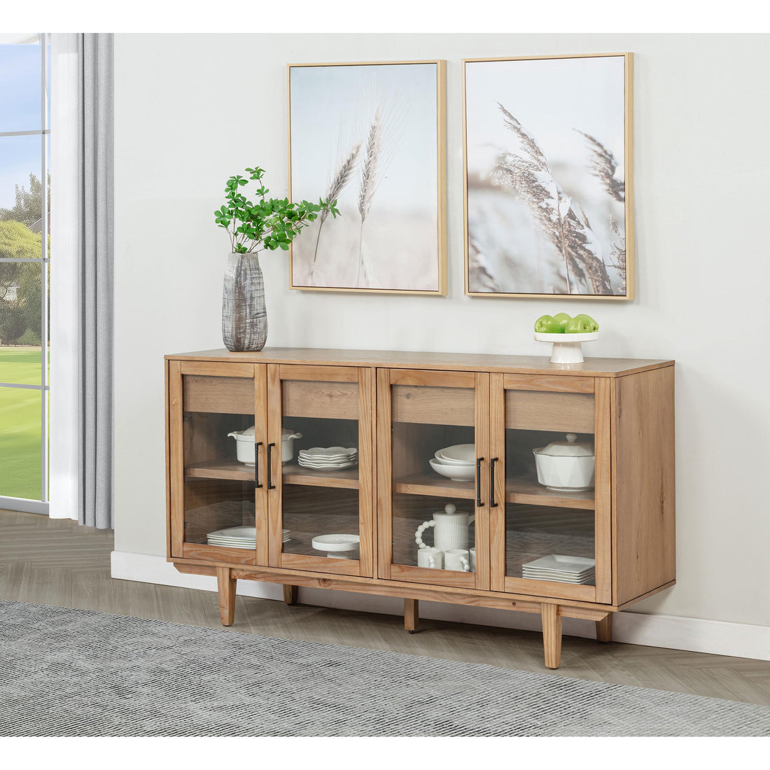  Coaster Furniture Middleton 108545NAT 4-door Sideboard Server with Dual Drawers - Natural IMAGE 1