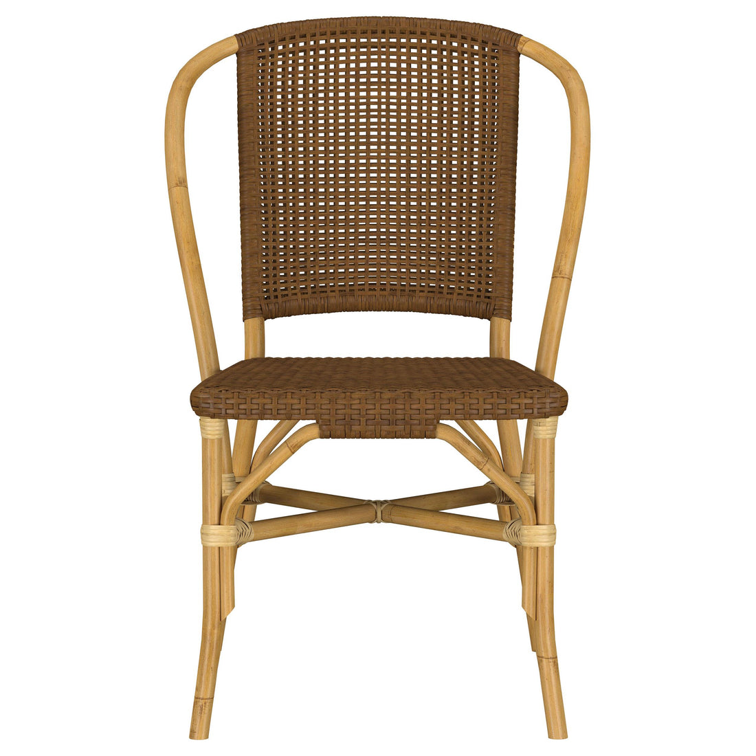  Coaster Furniture Lexley 109122 Set of 2 Woven Rattan Dining Side Chair - Brown IMAGE 1