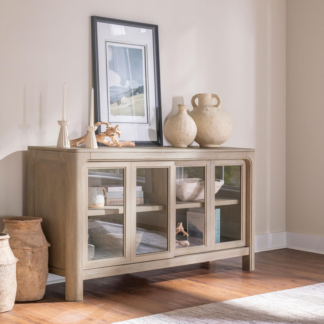  Coaster Furniture Solano 115505 Sliding Door Dining Sideboard Server - Weathered Mango IMAGE 1