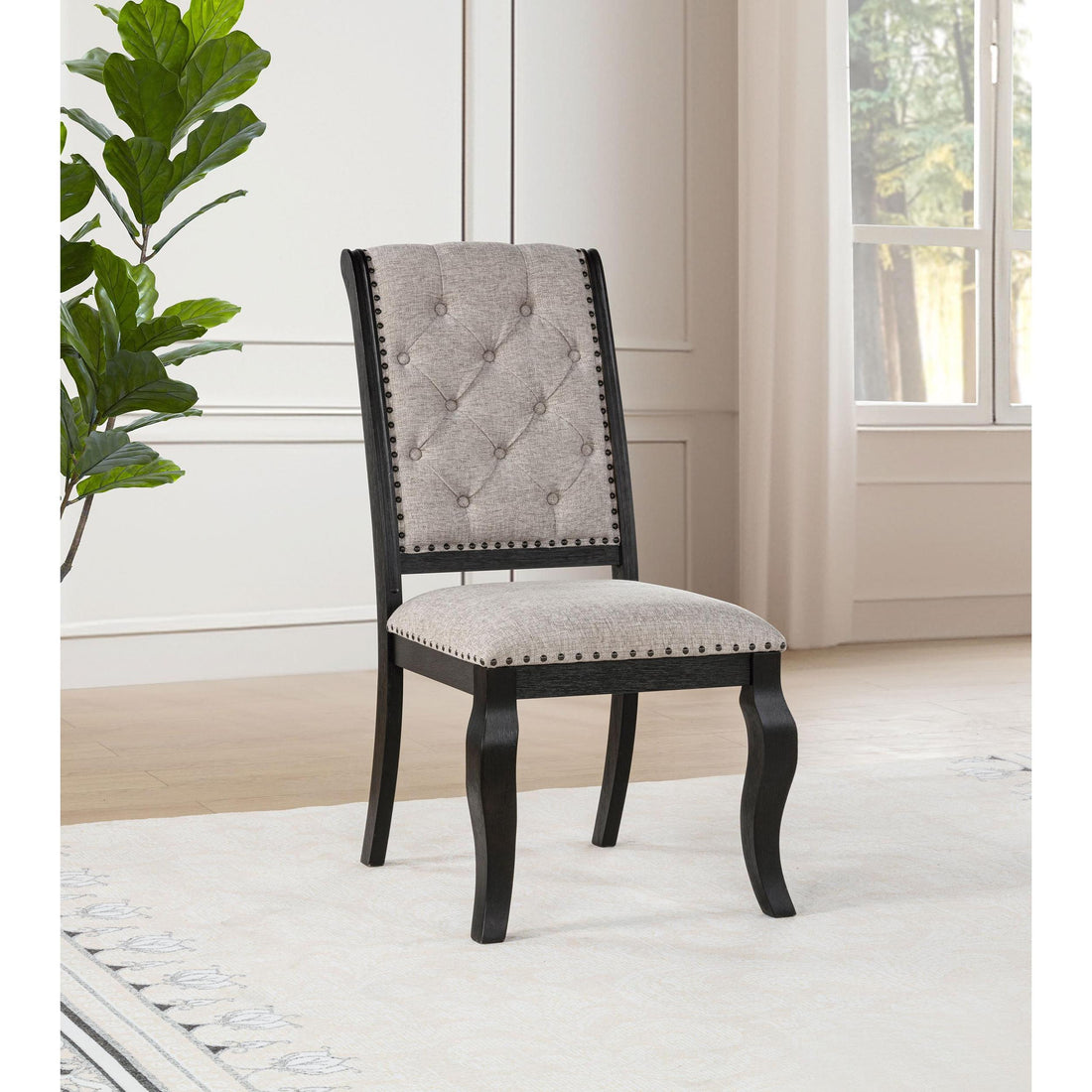  Coaster Furniture Phelps 121232 Set of 2 Upholstered Dining Side Chair - Tan Distressed Noir IMAGE 1