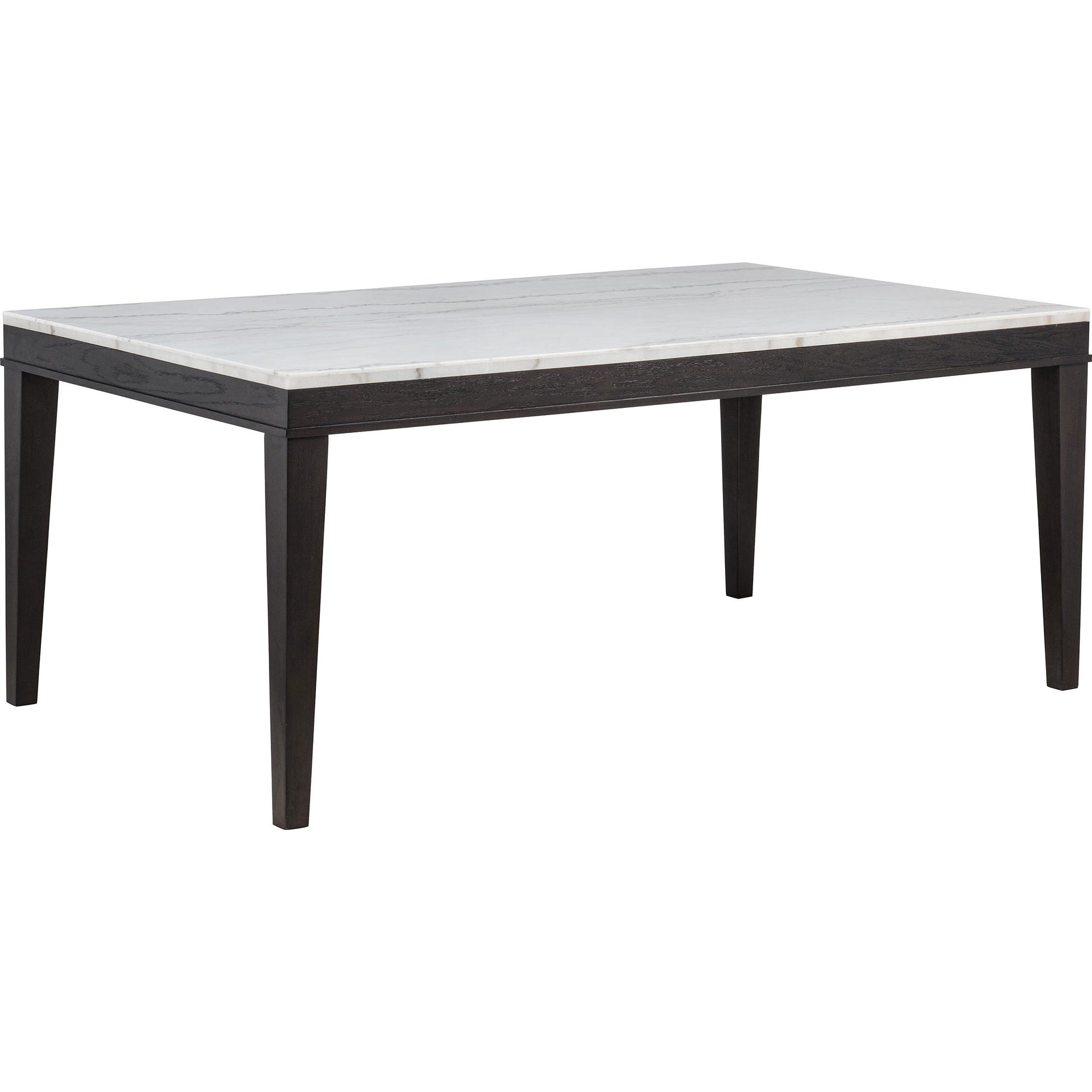  Coaster Furniture Averill 121291 72-inch Rectangular White Marble Top Dining Table - Coffee Bean IMAGE 1