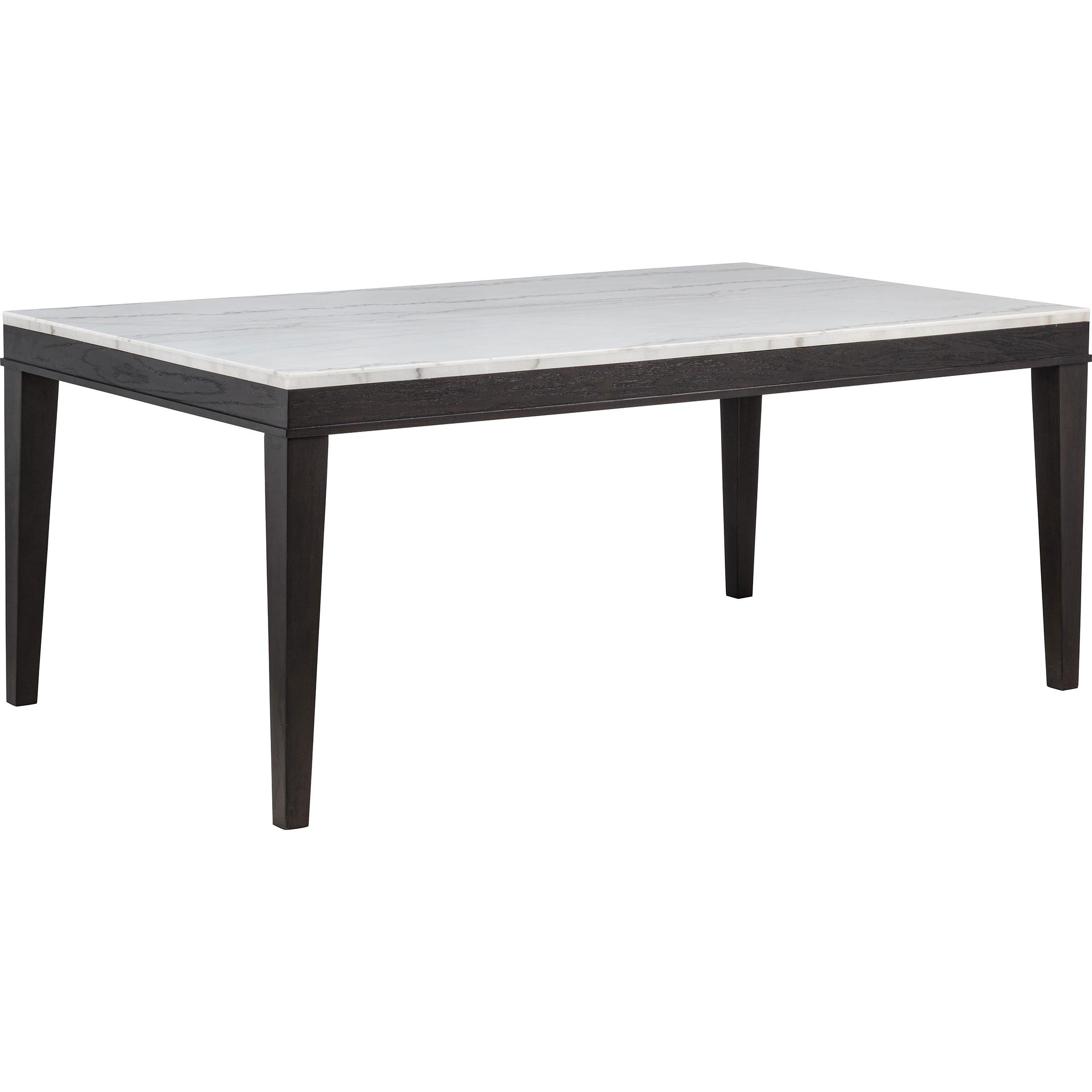  Coaster Furniture Averill 121291 72-inch Rectangular White Marble Top Dining Table - Coffee Bean IMAGE 1