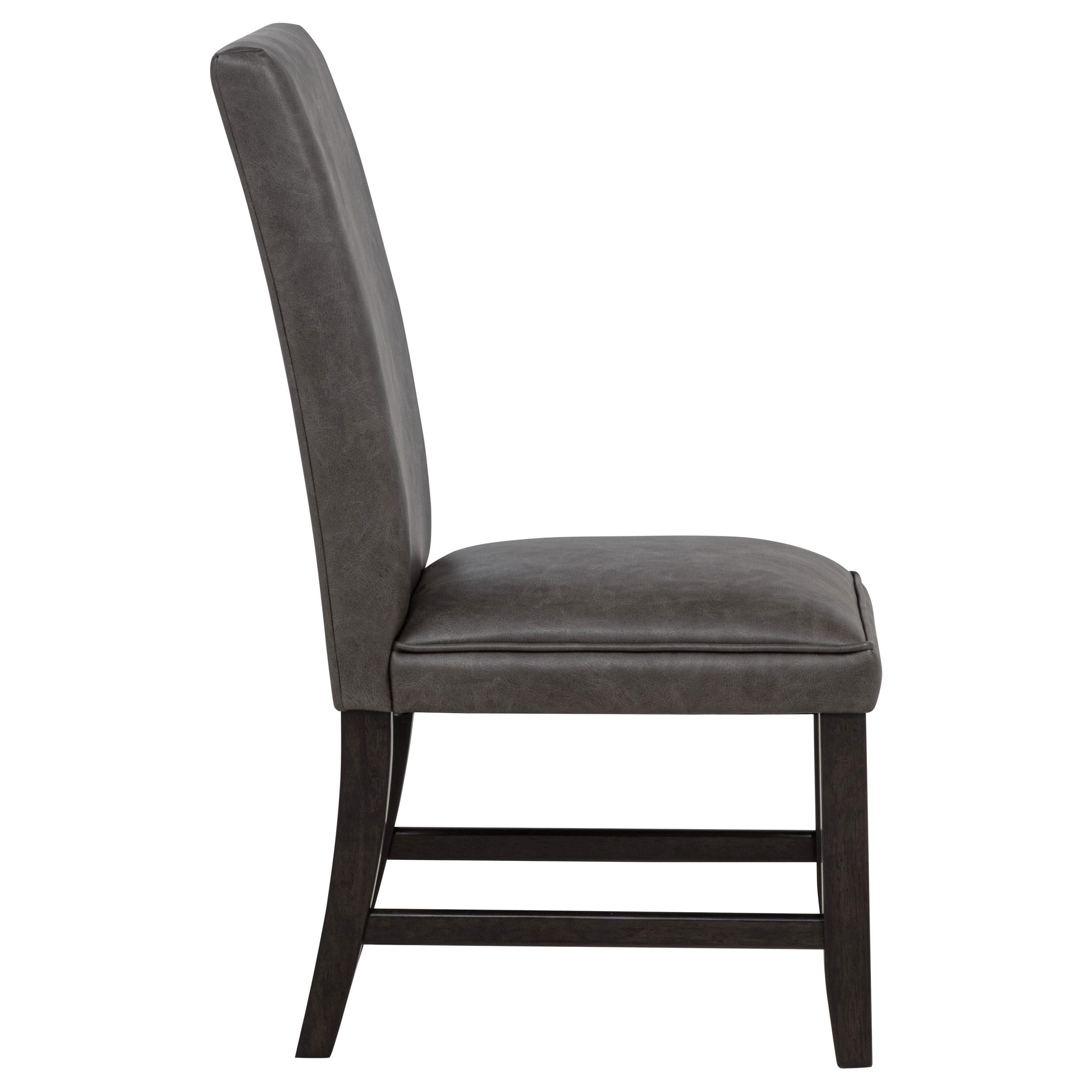  Coaster Furniture Averill 121292GRY Set of 2 Faux Leather Upholstered Dining Side Chair - Dark Grey IMAGE 13