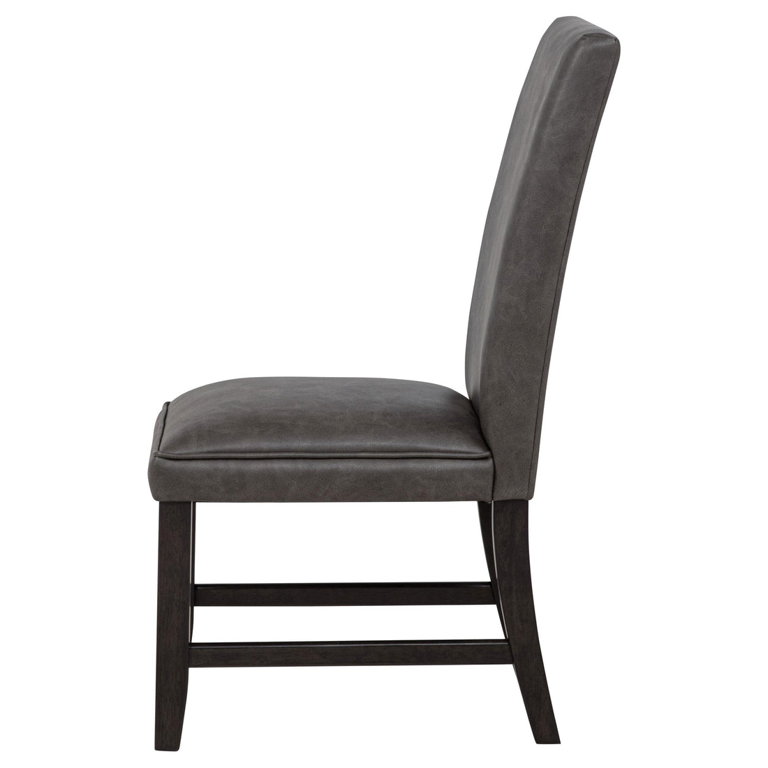  Coaster Furniture Averill 121292GRY Set of 2 Faux Leather Upholstered Dining Side Chair - Dark Grey IMAGE 1