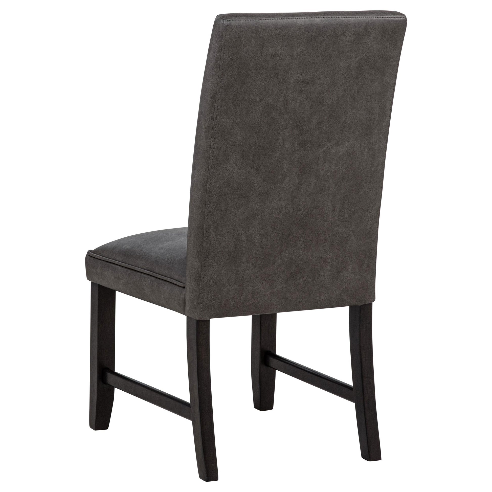  Coaster Furniture Averill 121292GRY Set of 2 Faux Leather Upholstered Dining Side Chair - Dark Grey IMAGE 5