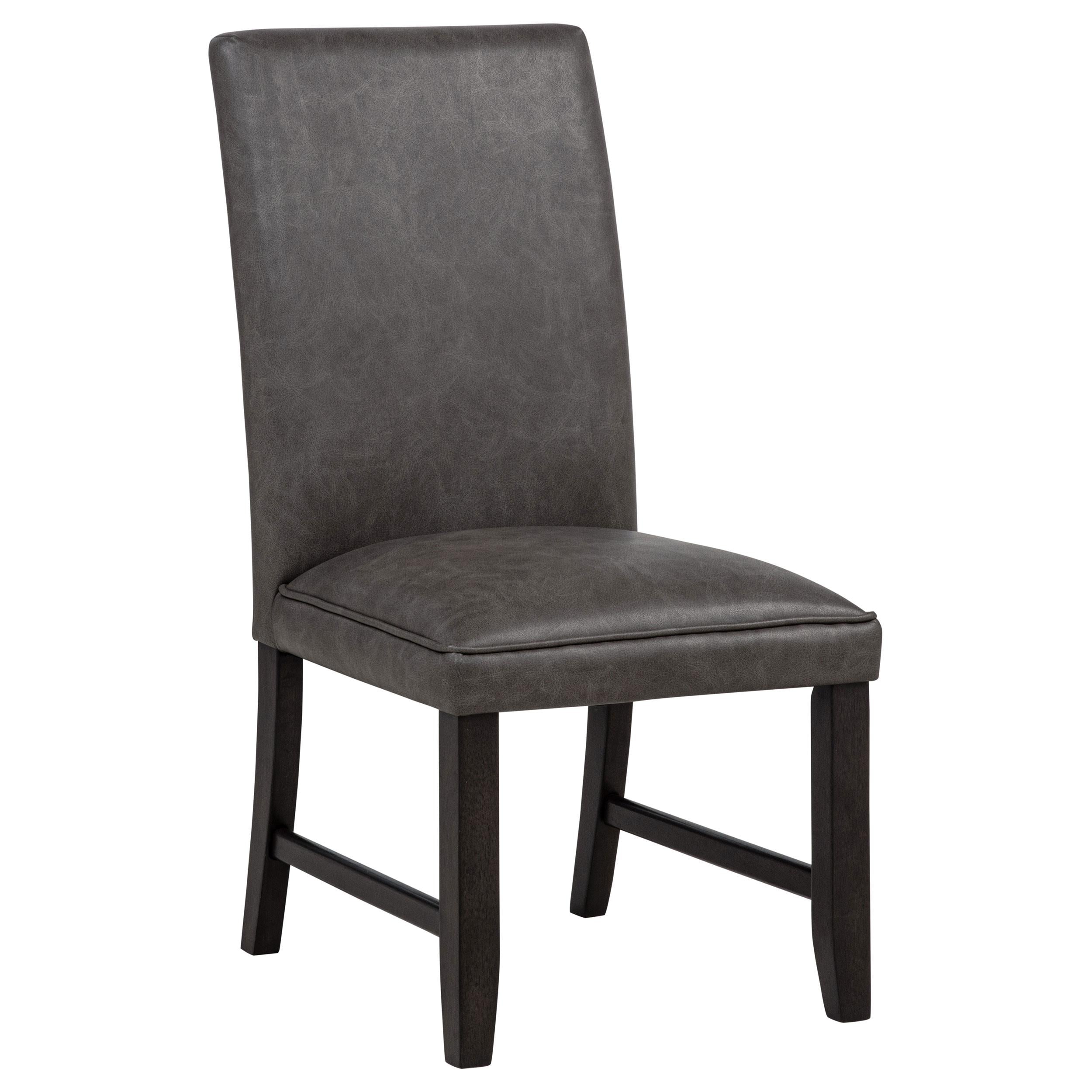 Coaster Furniture Averill 121292GRY Set of 2 Faux Leather Upholstered Dining Side Chair - Dark Grey IMAGE 7
