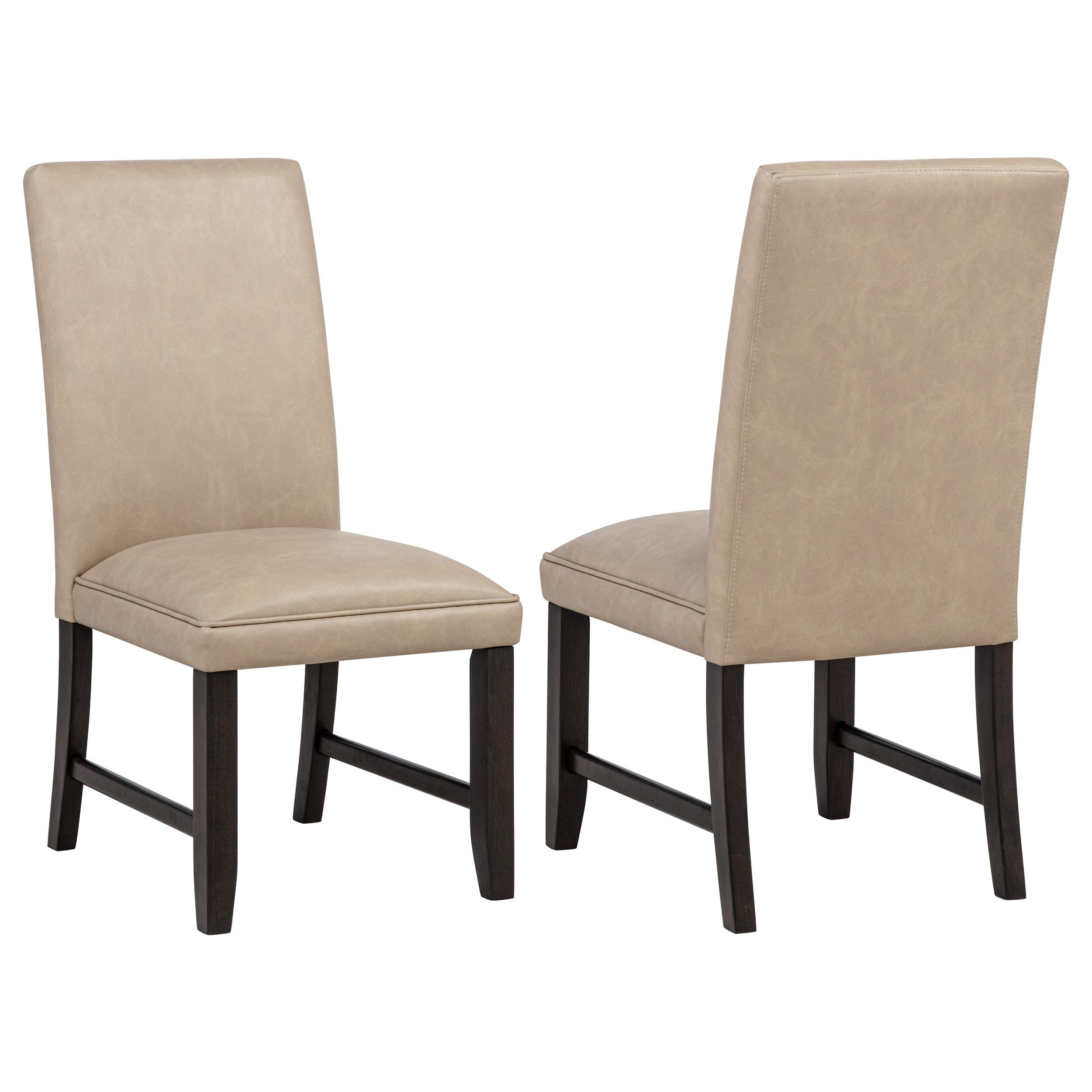  Coaster Furniture Averill 121292TAN Set of 2 Faux Leather Upholstered Dining Side Chair - Tan IMAGE 1