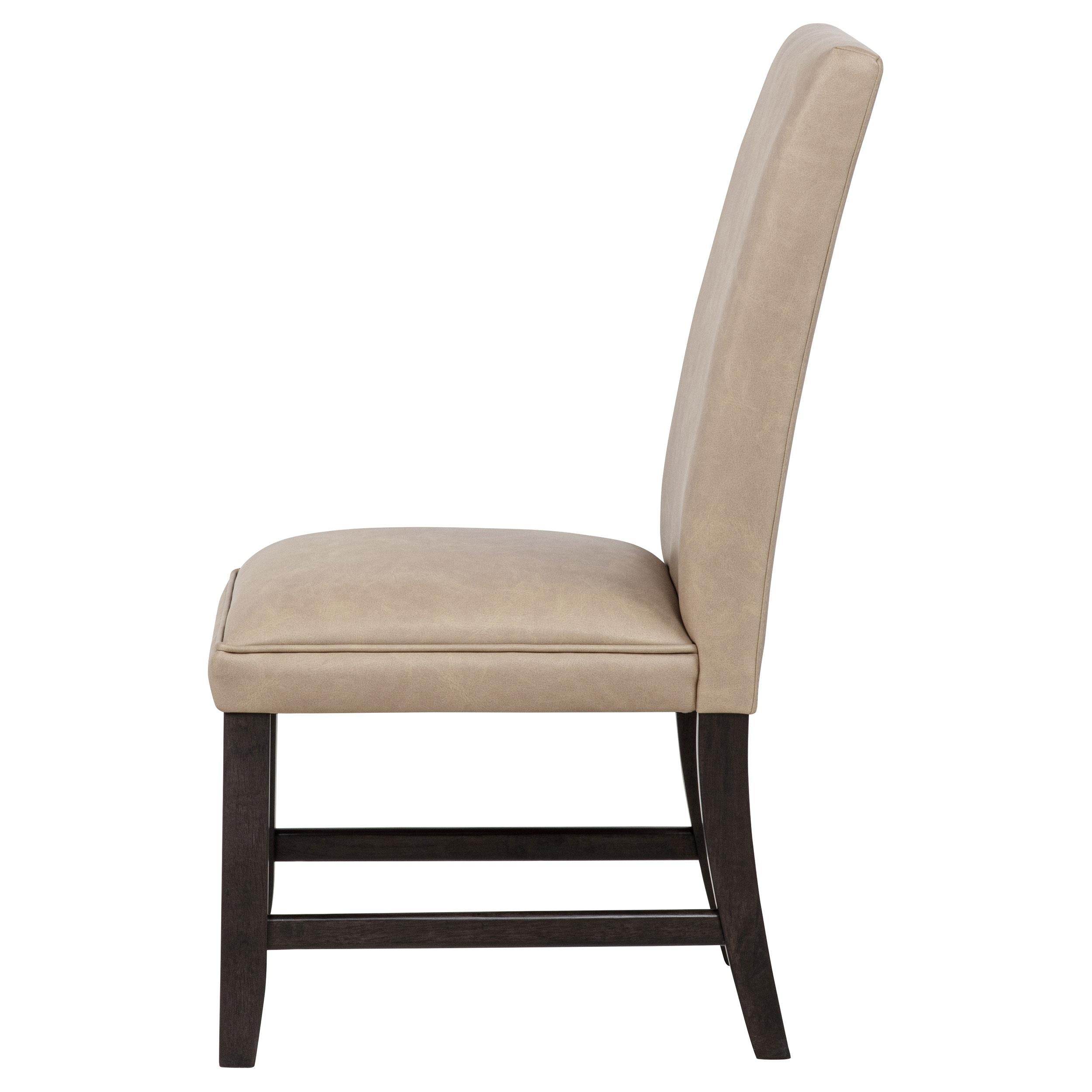  Coaster Furniture Averill 121292TAN Set of 2 Faux Leather Upholstered Dining Side Chair - Tan IMAGE 2