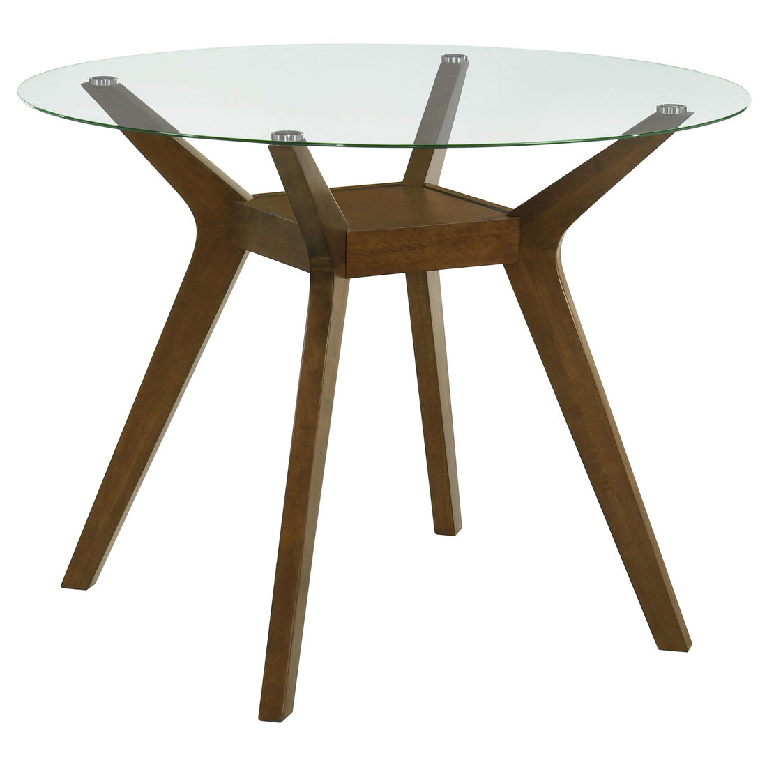  Coaster Furniture Paxton 122178BG Round 48-inch Glass Top Counter Height Dining Table - Brown IMAGE 1
