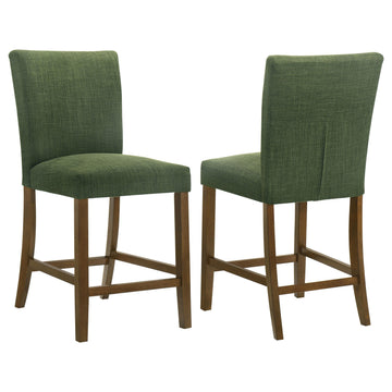  Coaster Furniture Paxton 122179GRN Set of 2 Upholstered Counter Height Dining Chair - Green IMAGE 1