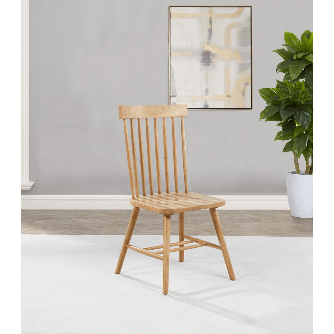  Coaster Furniture Andrews 122502 Set of 2 Windsor Spindle Back Dining Side Chair - Light Ash IMAGE 1