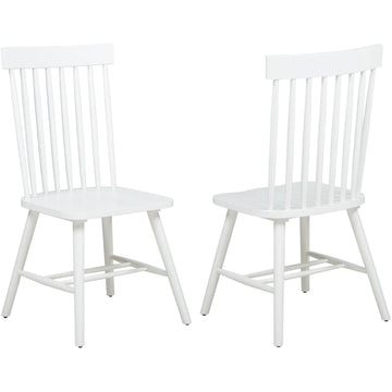  Coaster Furniture Andrews 122502WHT Set of 2 Windsor Spindle Back Dining Side Chair - White IMAGE 1