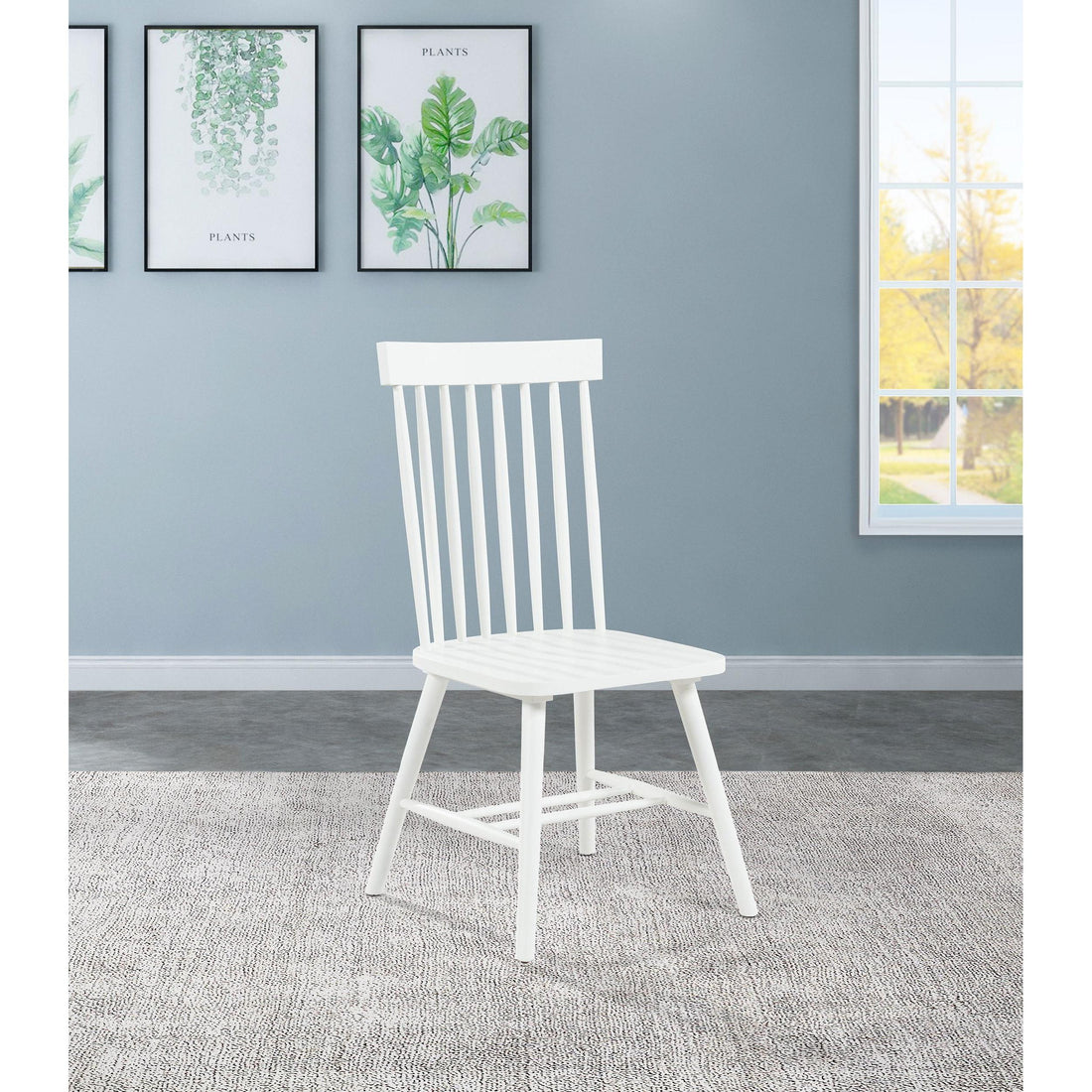  Coaster Furniture Andrews 122502WHT Set of 2 Windsor Spindle Back Dining Side Chair - White IMAGE 1