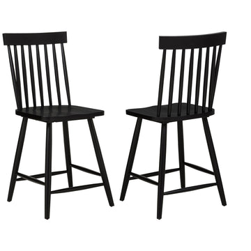  Coaster Furniture Andrews 122509BLK Set of 2 Windsor Counter Height Dining Side Chair - Black IMAGE 1